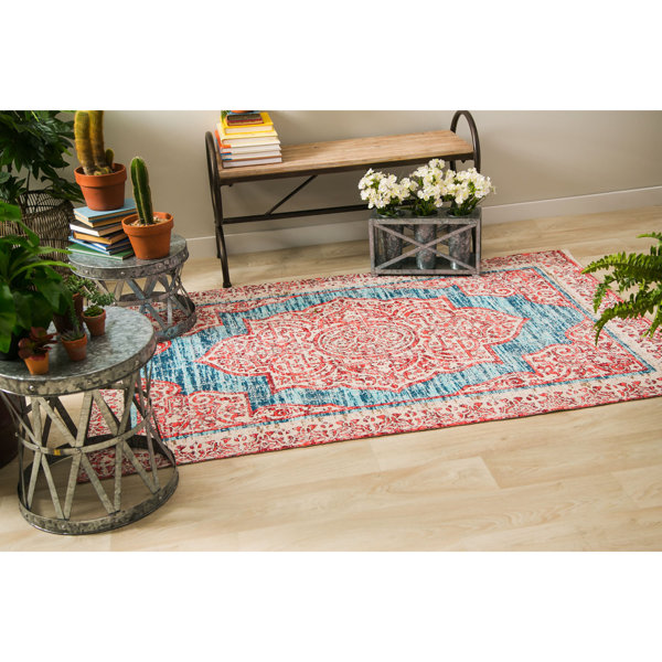 Bungalow Rose Oriental Red Indoor / Outdoor Area Rug | Wayfair
